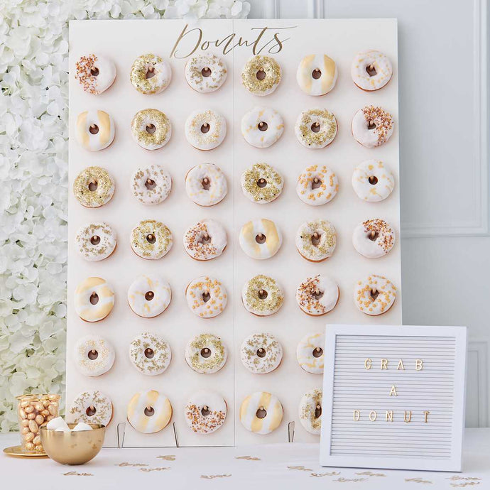 LARGE GOLD FOIL DOUGHNUT WALL